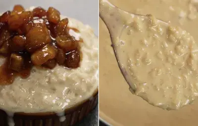 Arroz con leche y plátanos al caldero