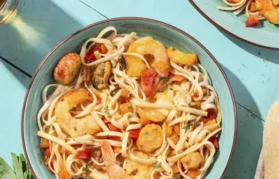 PASTA CON MARISCOS Y LECHE DE COCO