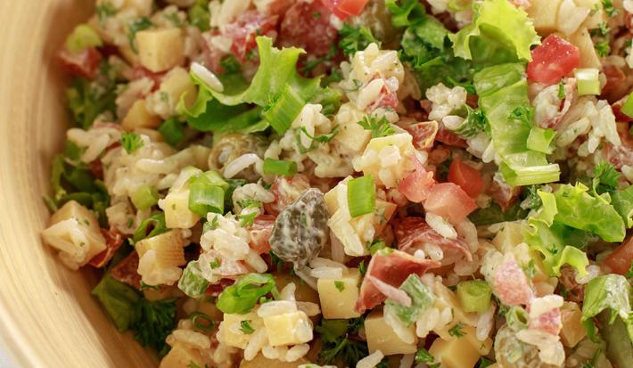 ENSALADA DE ARROZ CON ADEREZO DE MOSTAZA