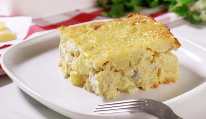 Pastel gratinado de papa y pescado