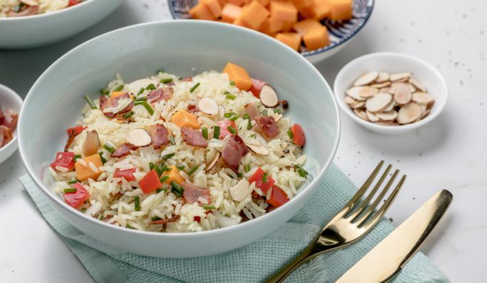 ARROZ CON QUESO Y TOCINETA