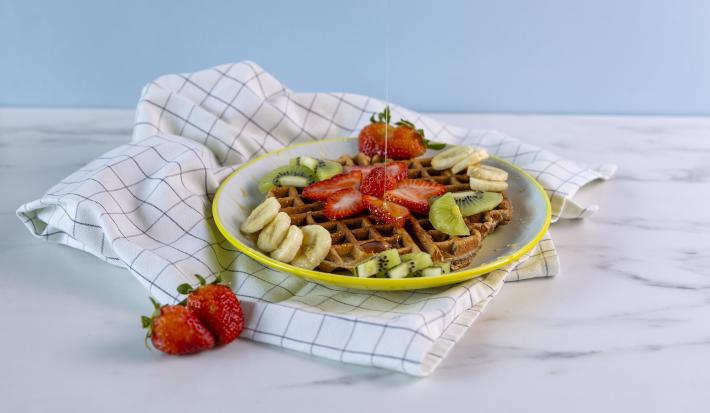 Waffles con frutas