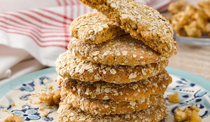 Galletones de Avena, Manjar y Nueces sin Gluten