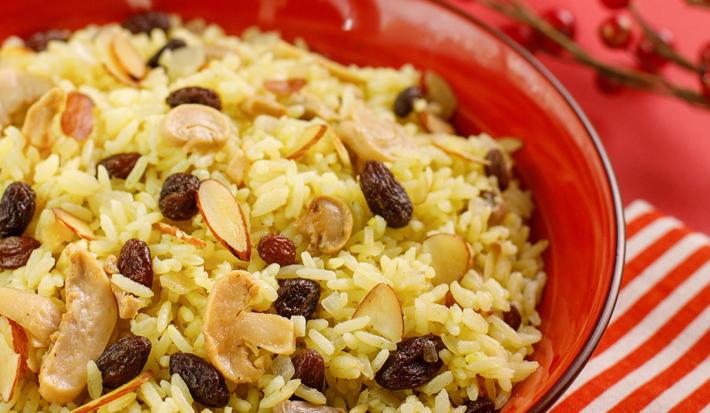 Arroz pilaf navideño