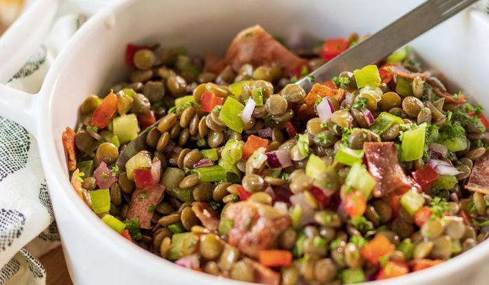 Ensalada de lentejas y apio