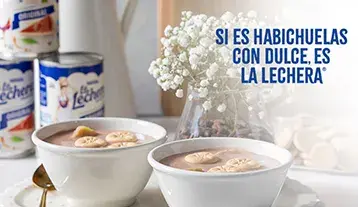 La Lechera Banner Si es habichuelas con dulce, es la lechera banner